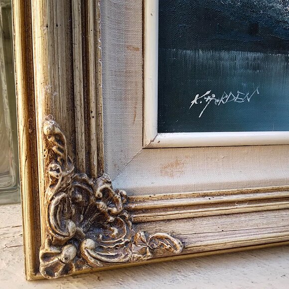 Beautiful Landscape Mountain Sunset Original Oil Painting By Artist K. Horden - Picture 10 of 12